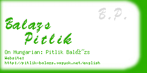 balazs pitlik business card